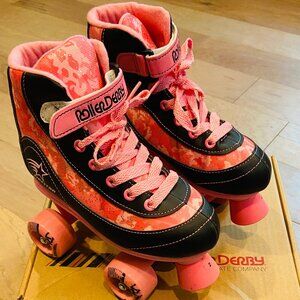 Roller Derby Firestar Youth Roller Skates, Size 2, Black & Pink